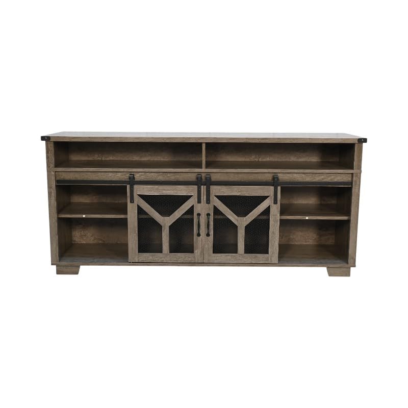 65" Engineered Wood Media Storage Cabinet with Sliding Barn Doors O394