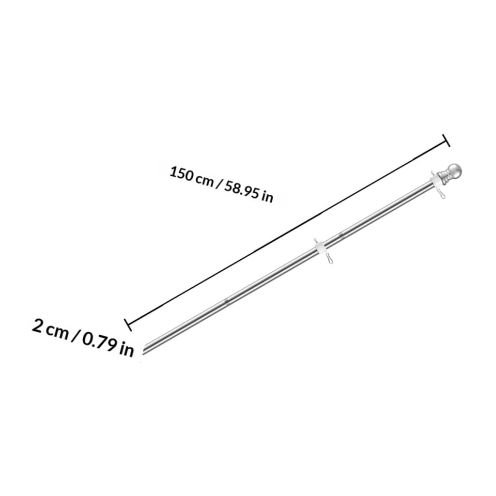 2pcs Stainless Steel Rustproof Outdoor Flag Pole H40971