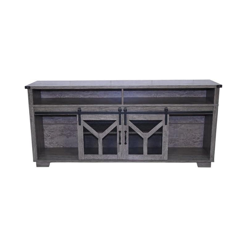 65" Engineered Wood Media Storage Cabinet with Sliding Barn Doors O394