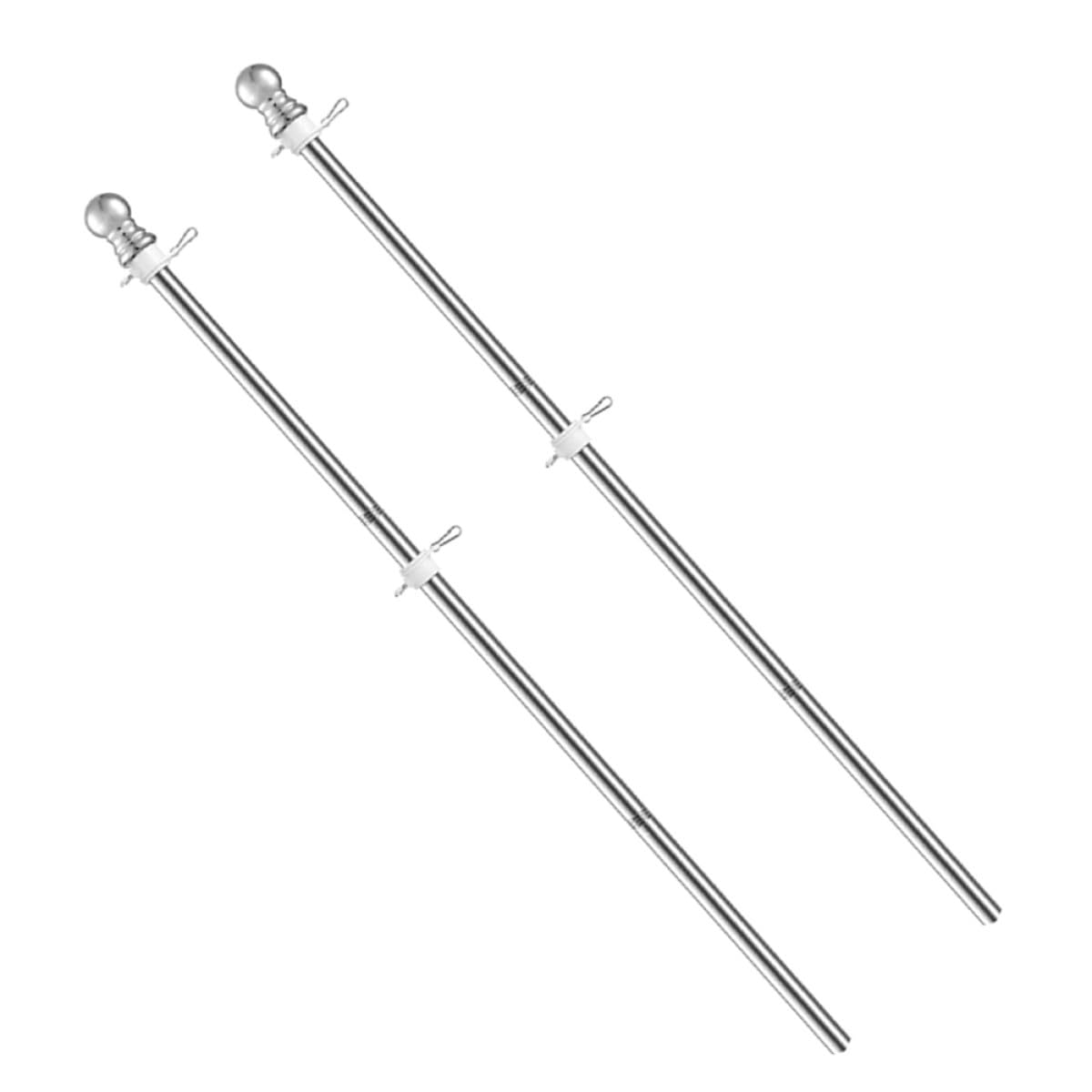 2pcs Stainless Steel Rustproof Outdoor Flag Pole H40971