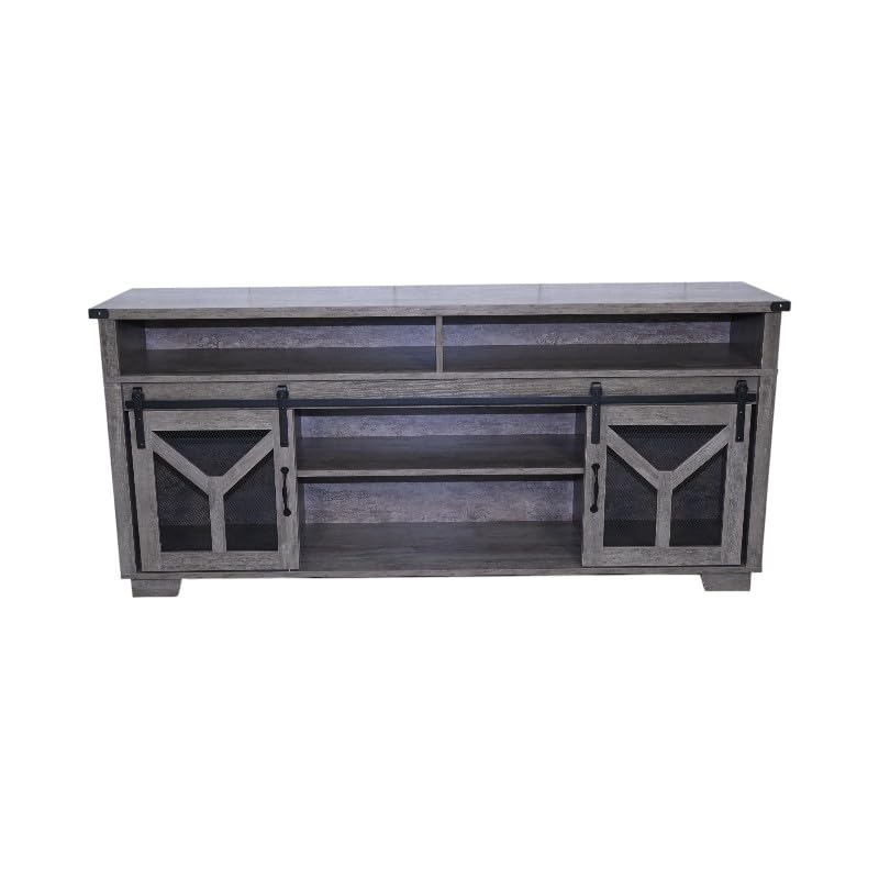 65" Engineered Wood Media Storage Cabinet with Sliding Barn Doors O394