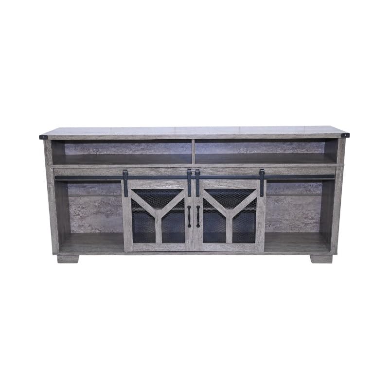 65" Engineered Wood Media Storage Cabinet with Sliding Barn Doors O394