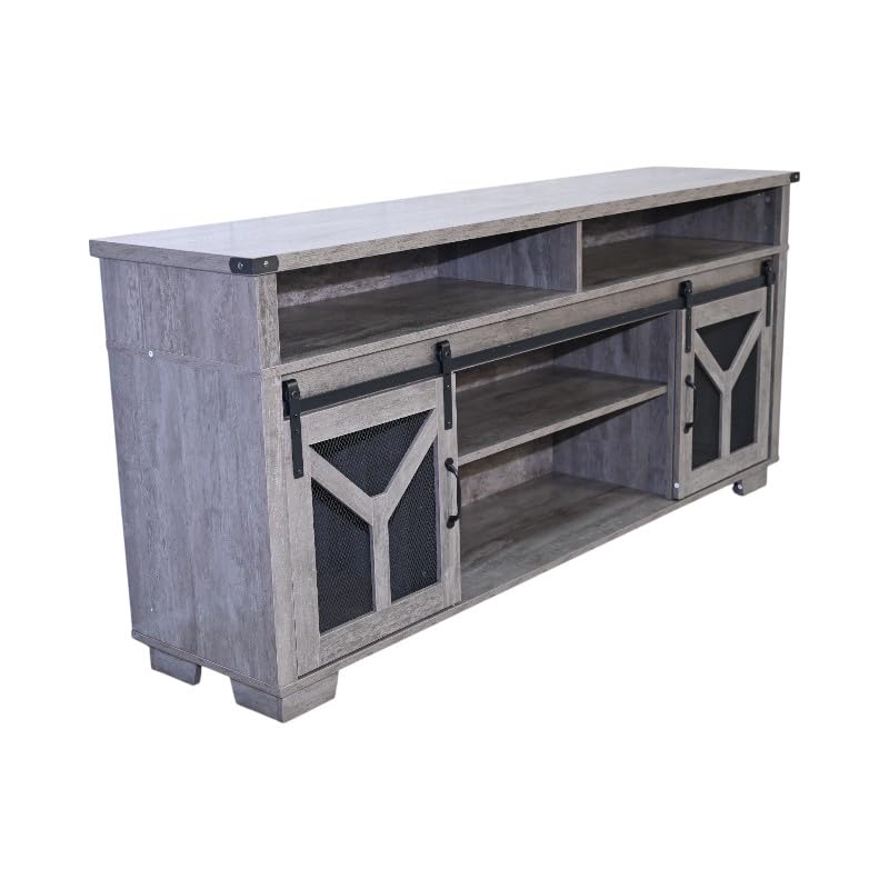 65" Engineered Wood Media Storage Cabinet with Sliding Barn Doors O394