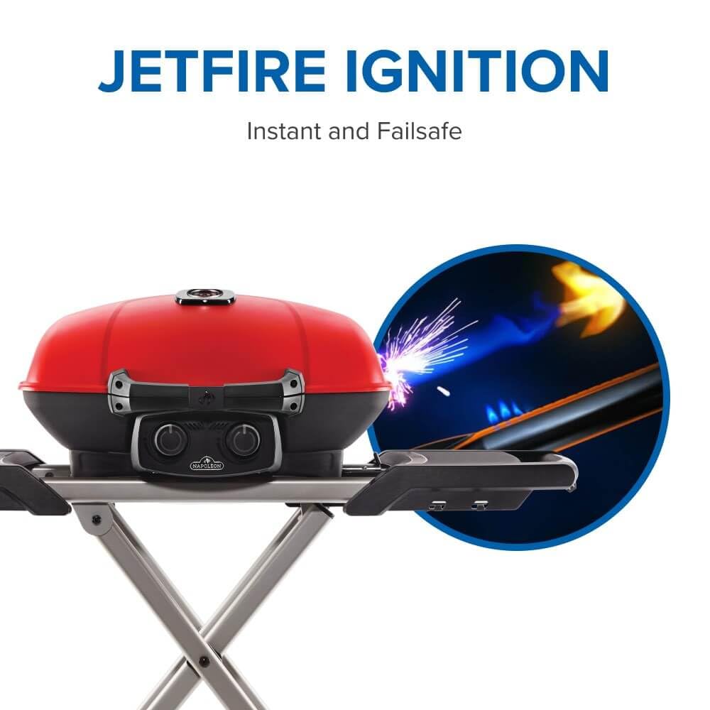 Portable Propane Gas Grill with Griddle, Red, 2 Burners L102