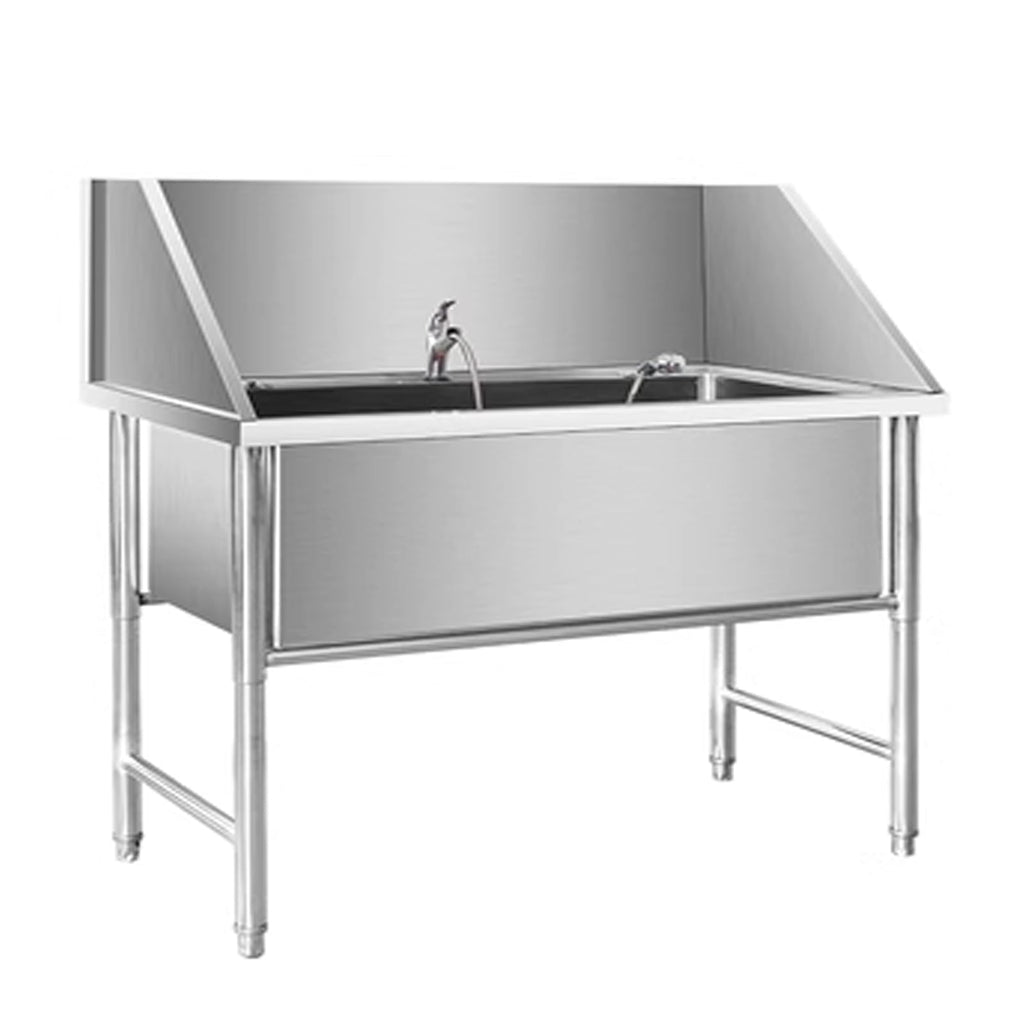 Stainless Steel Dog Grooming Bathtub with Sliding Door and Step P5621