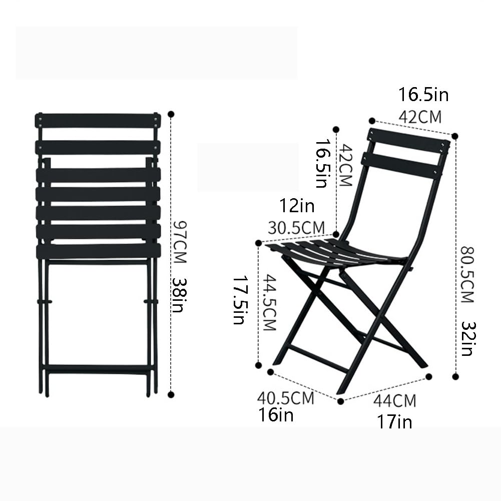 18 Inch Folding Bar Stool with Backrest Black S1207