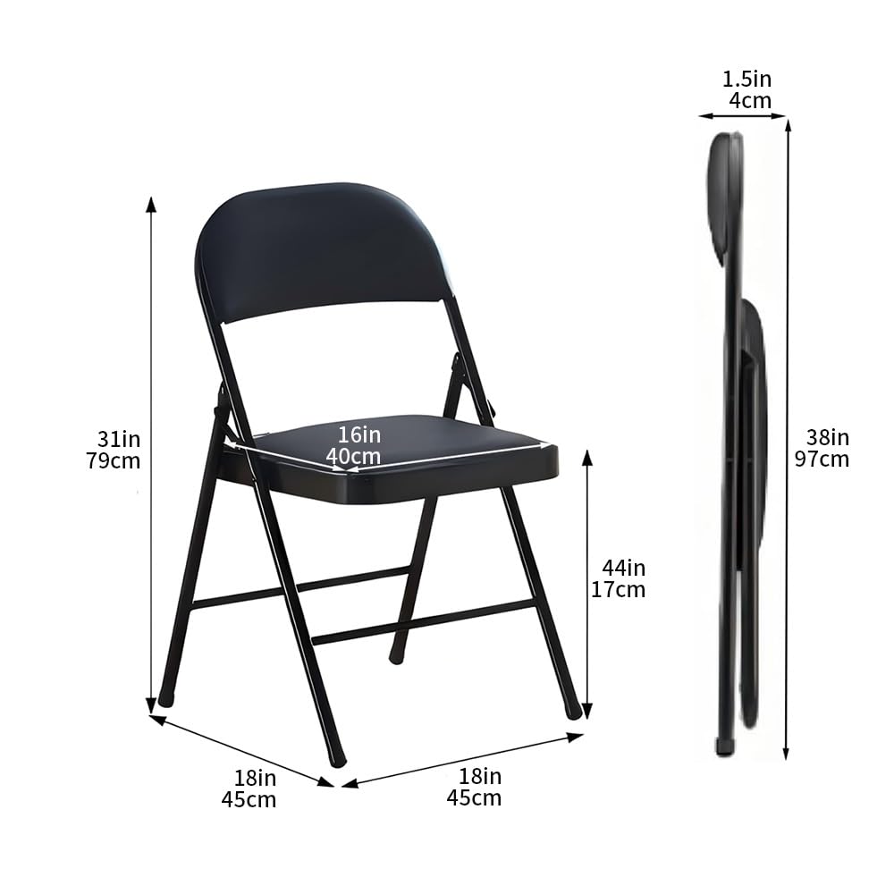 Black Folding Bar Stool with Backrest and Footrest T50106