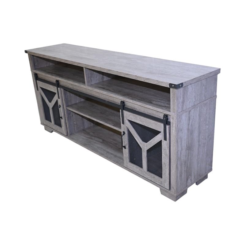 65" Engineered Wood Media Storage Cabinet with Sliding Barn Doors O394