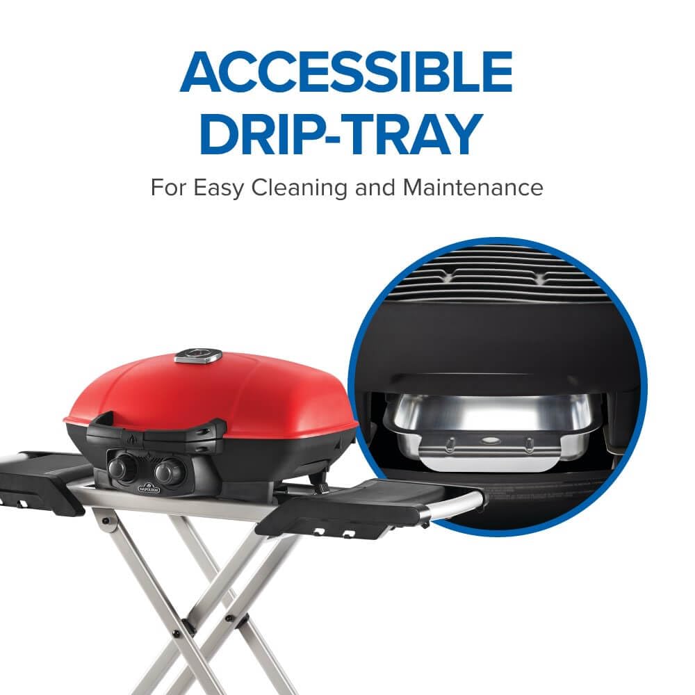 Portable Propane Gas Grill with Griddle, Red, 2 Burners L102
