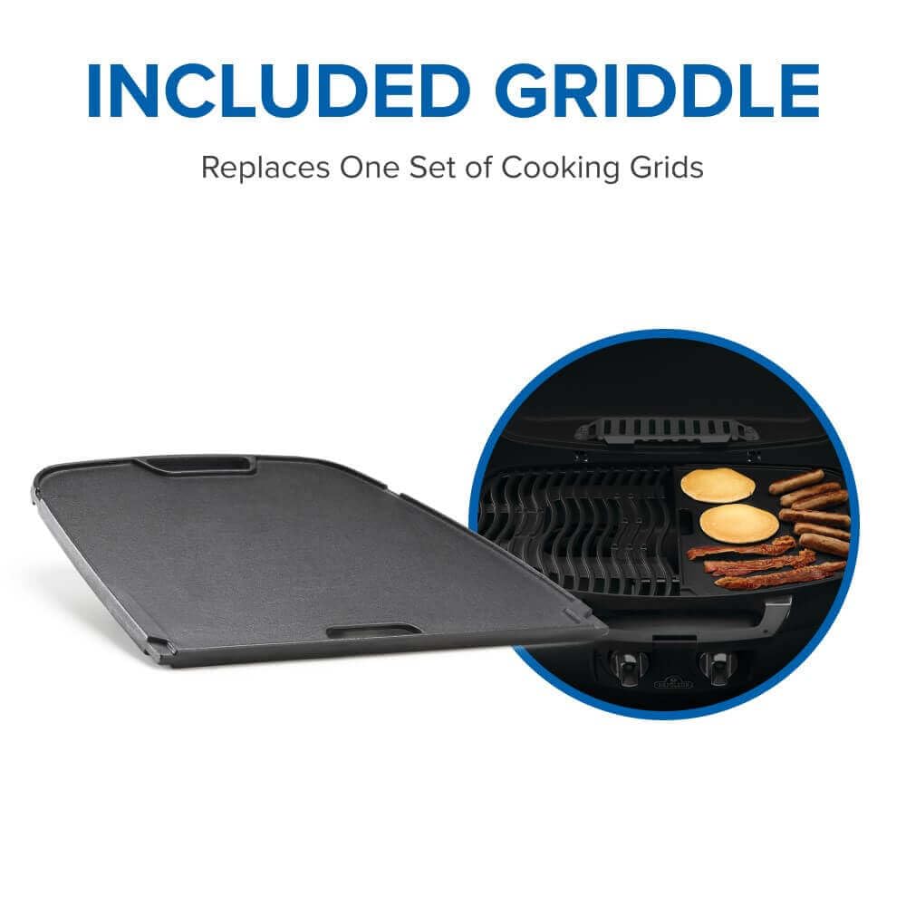 Portable Propane Gas Grill with Griddle, Red, 2 Burners L102