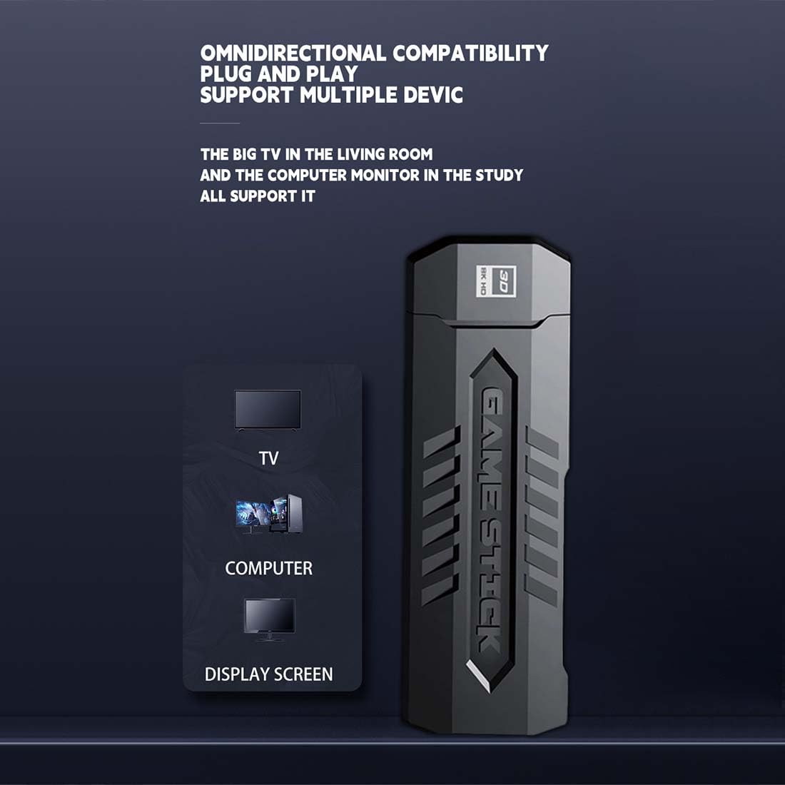4K Retro Game Console with 2 Wireless Controllers 64GB P733