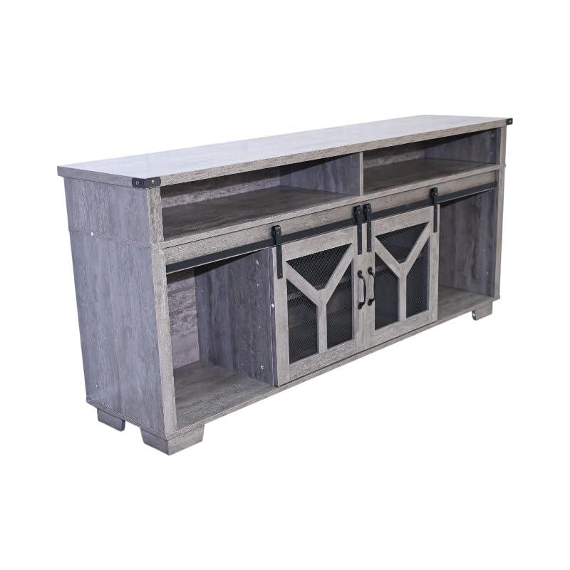 65" Engineered Wood Media Storage Cabinet with Sliding Barn Doors O394