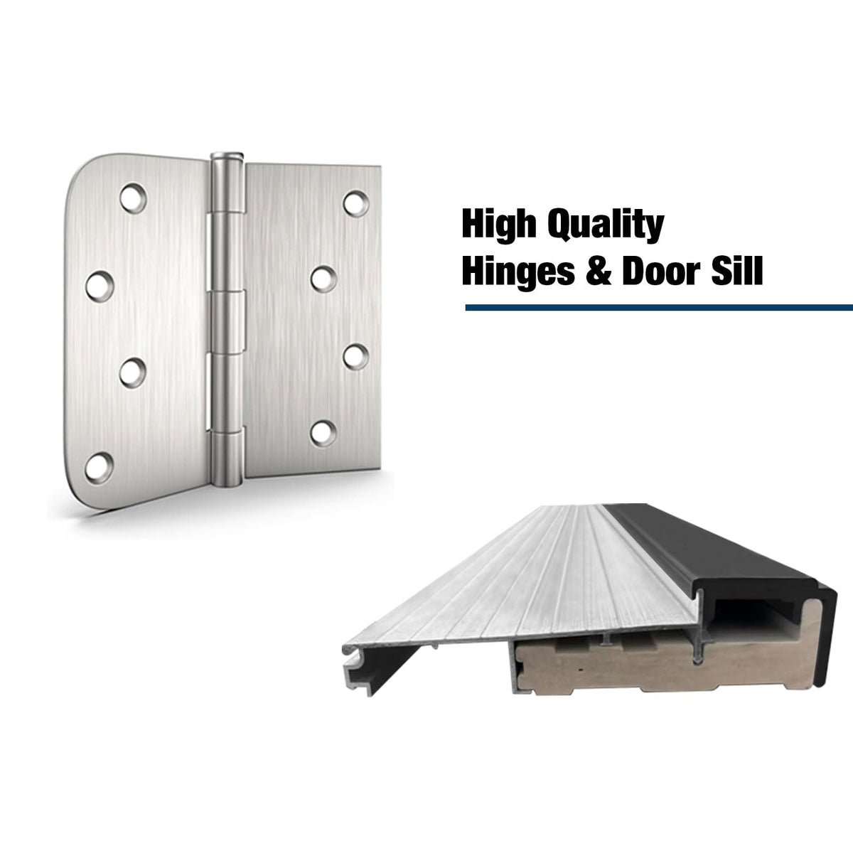 36" x 80" Black FRP Entry Door W284