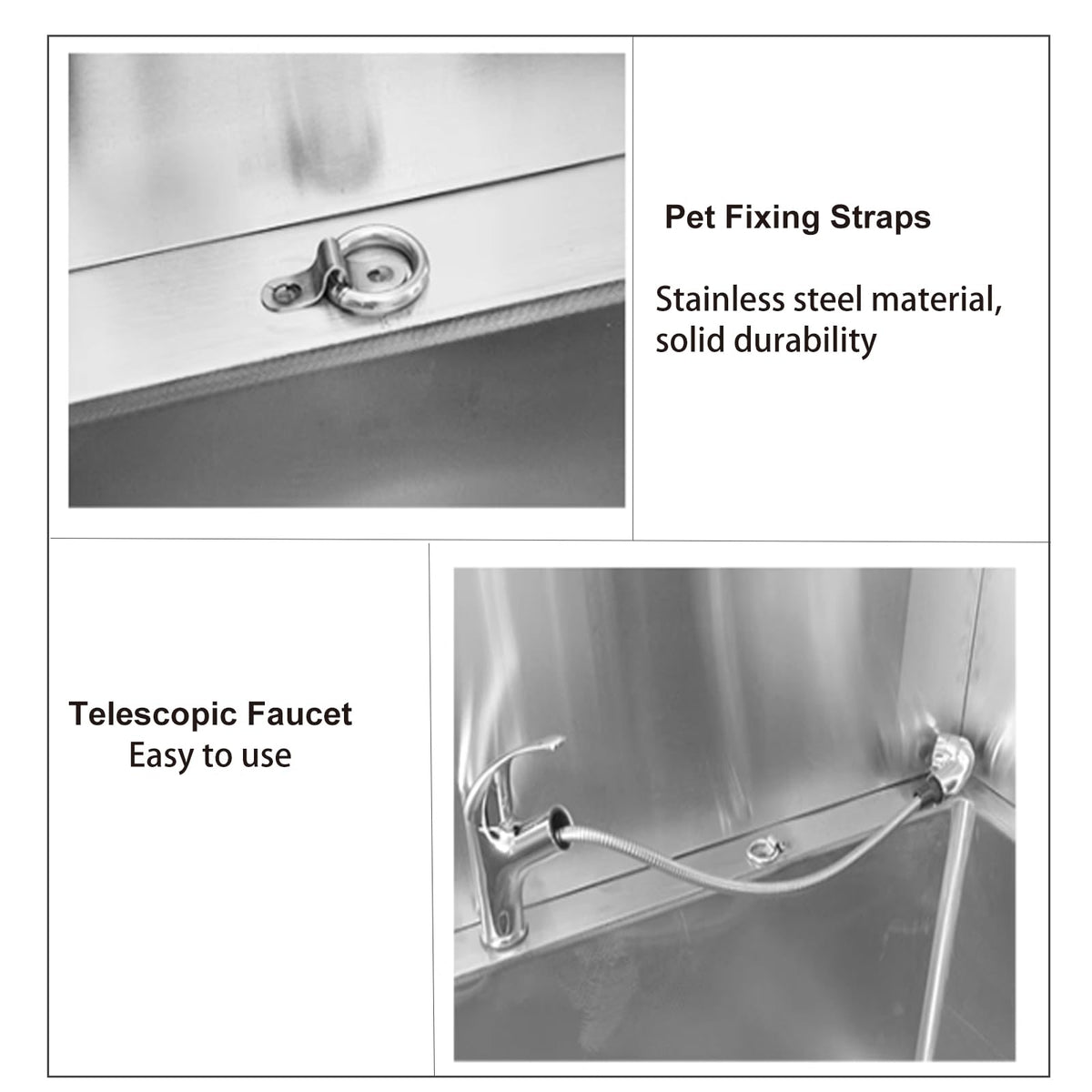 Stainless Steel Dog Grooming Bathtub with Sliding Door and Step P5621
