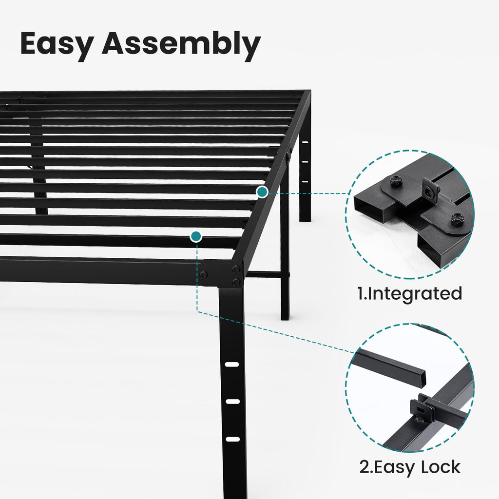 Queen Size 18 Inch Metal Platform Bed Frame R473