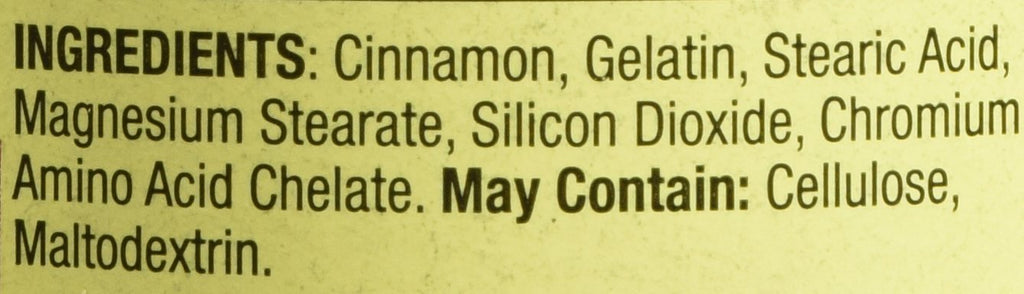 Cinnamon 500mg Plus Chromium 2 Bottles of 180 Capsules O941202