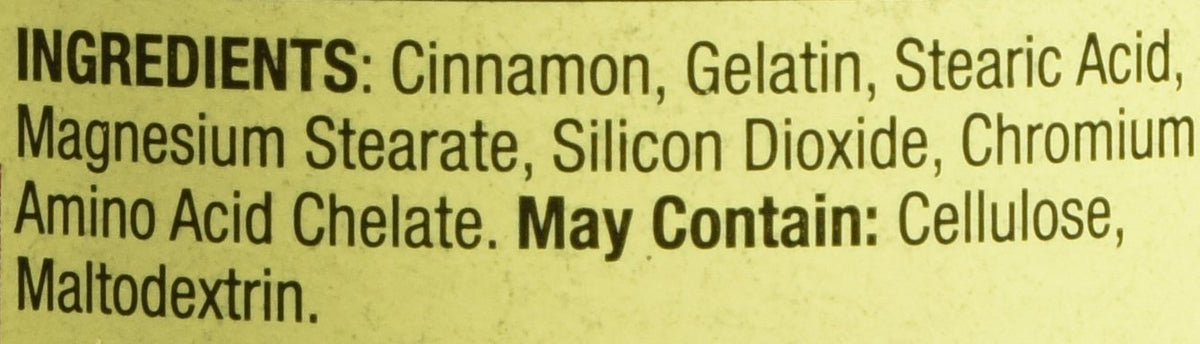 Cinnamon 500mg Plus Chromium 2 Bottles of 180 Capsules O941202