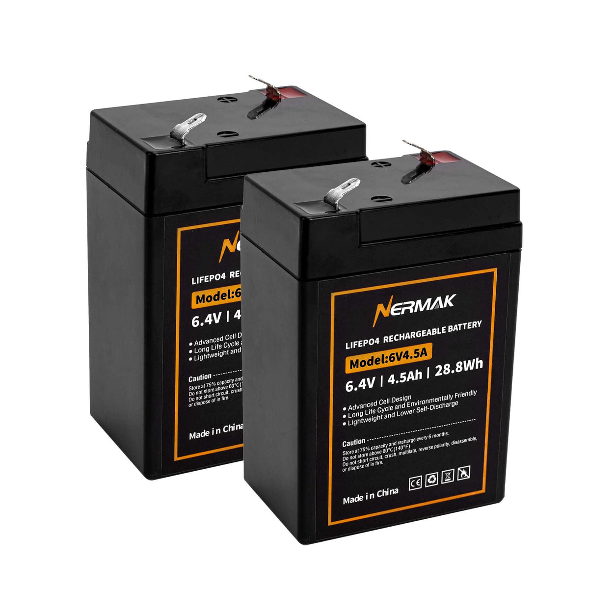 6V 4.5Ah LiFePO4 Battery 2 Pack M8418
