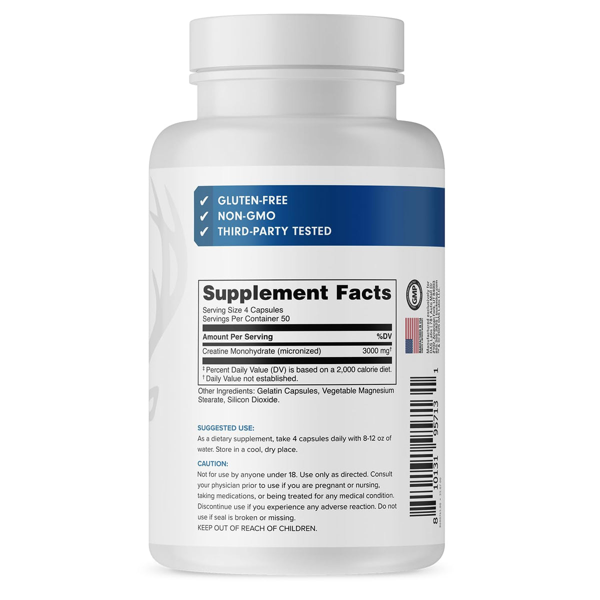 Creatine Monohydrate 3000mg Capsules L428