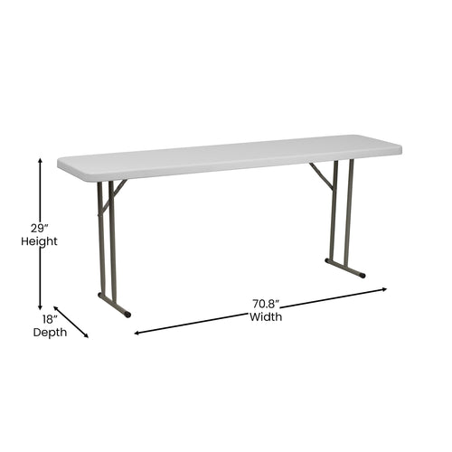 15 Pack 6-Foot Granite White Plastic Folding Table P508170