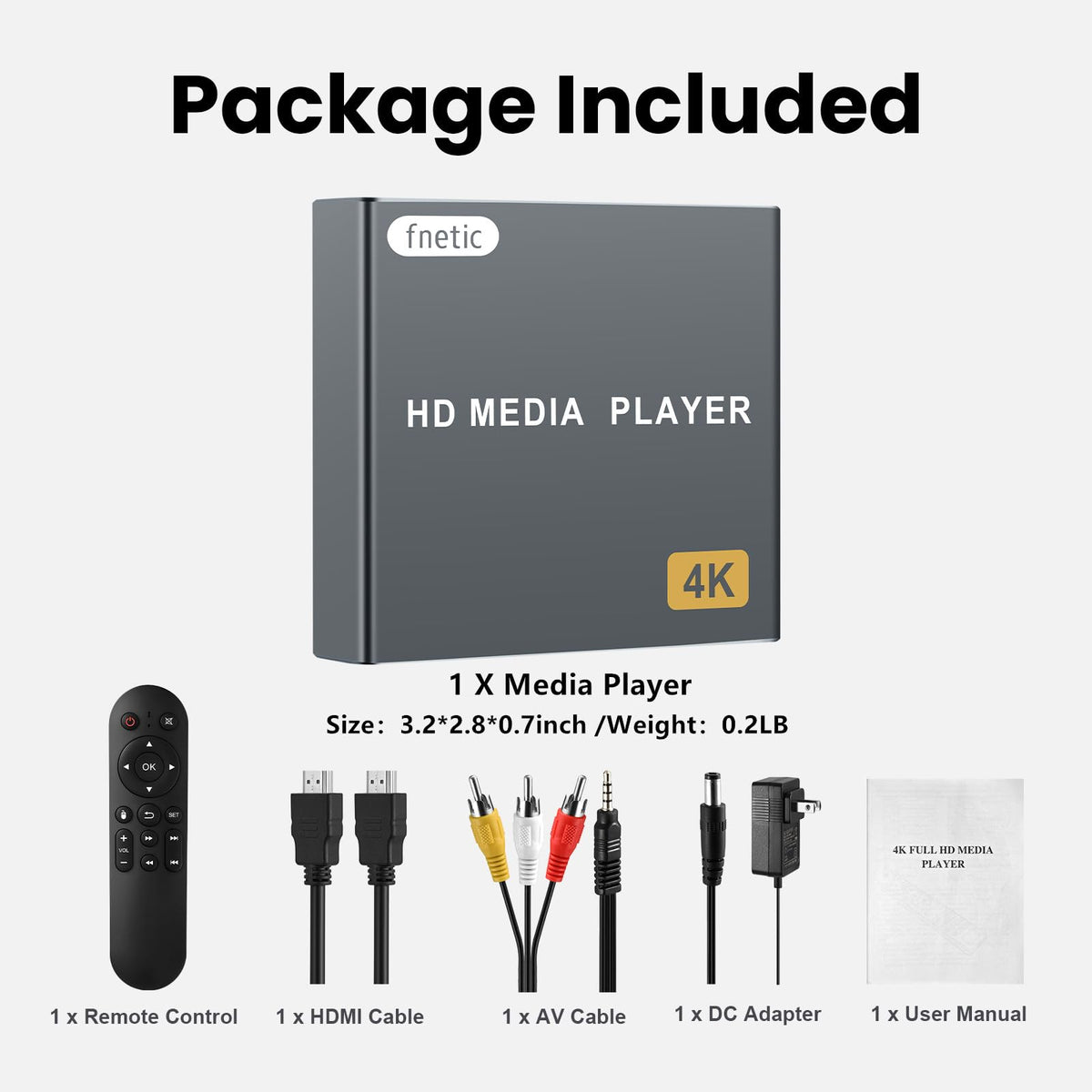 4K Full-HD Media Player with USB/SD Card Slot J964598