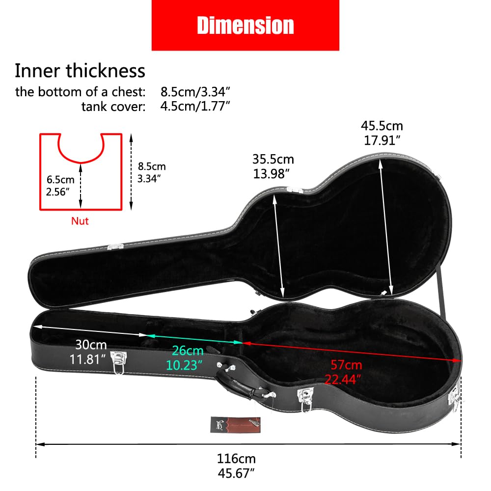 42-Inch Hard Electric Guitar Case with Lock Latch H2451