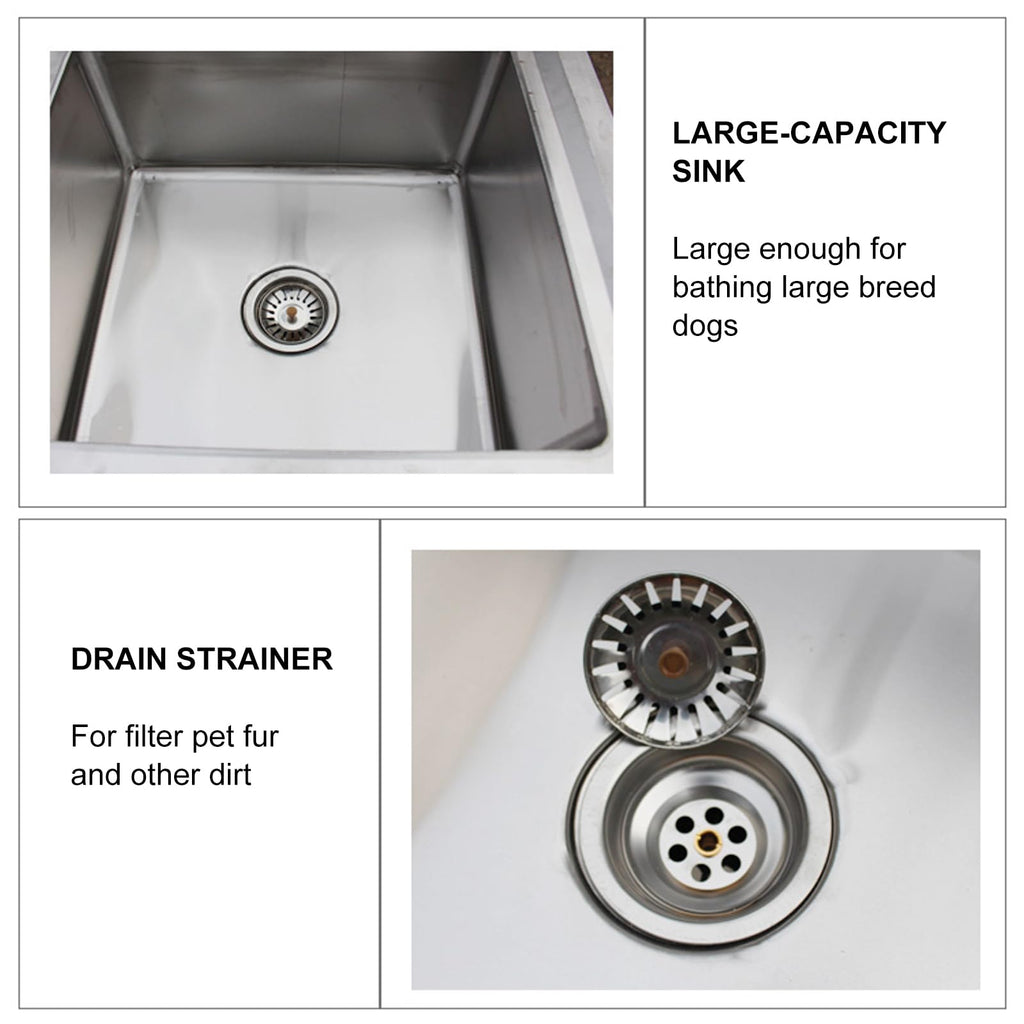 Stainless Steel Dog Grooming Bathtub with Sliding Door and Step P5621