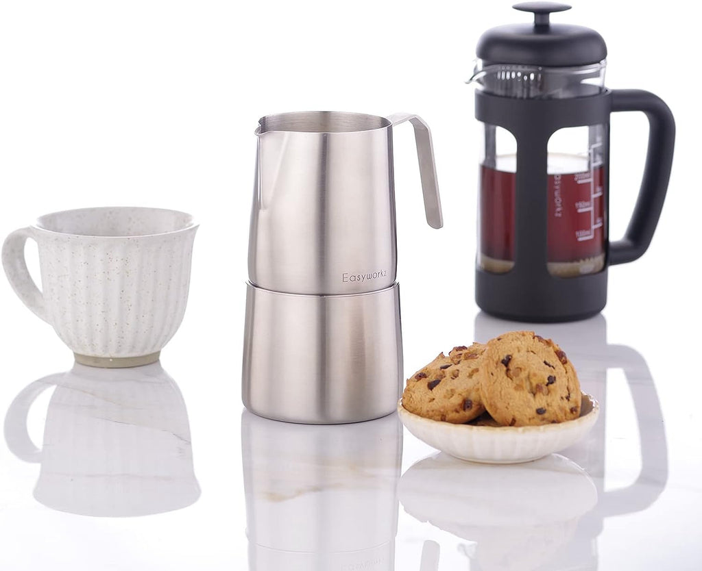 12 oz Stainless Steel French Press and Creamer Set I3479