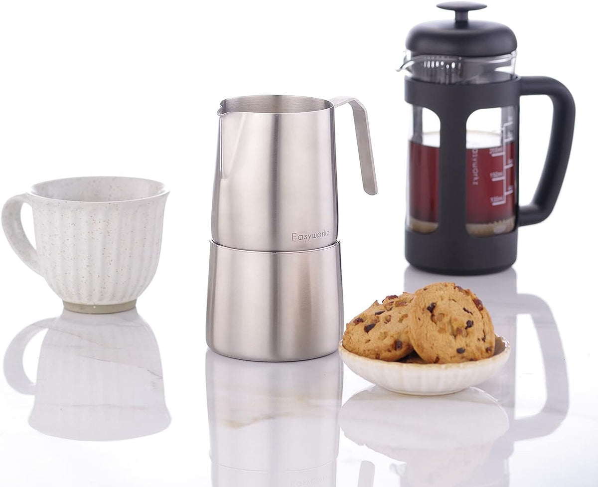 12 oz Stainless Steel French Press and Creamer Set I3479