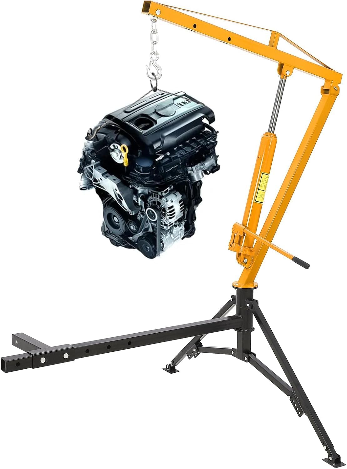 Hydraulic Receiver Hitch Crane 1000LBS Capacity 360° Swivel 3 Adjustable Settings E448