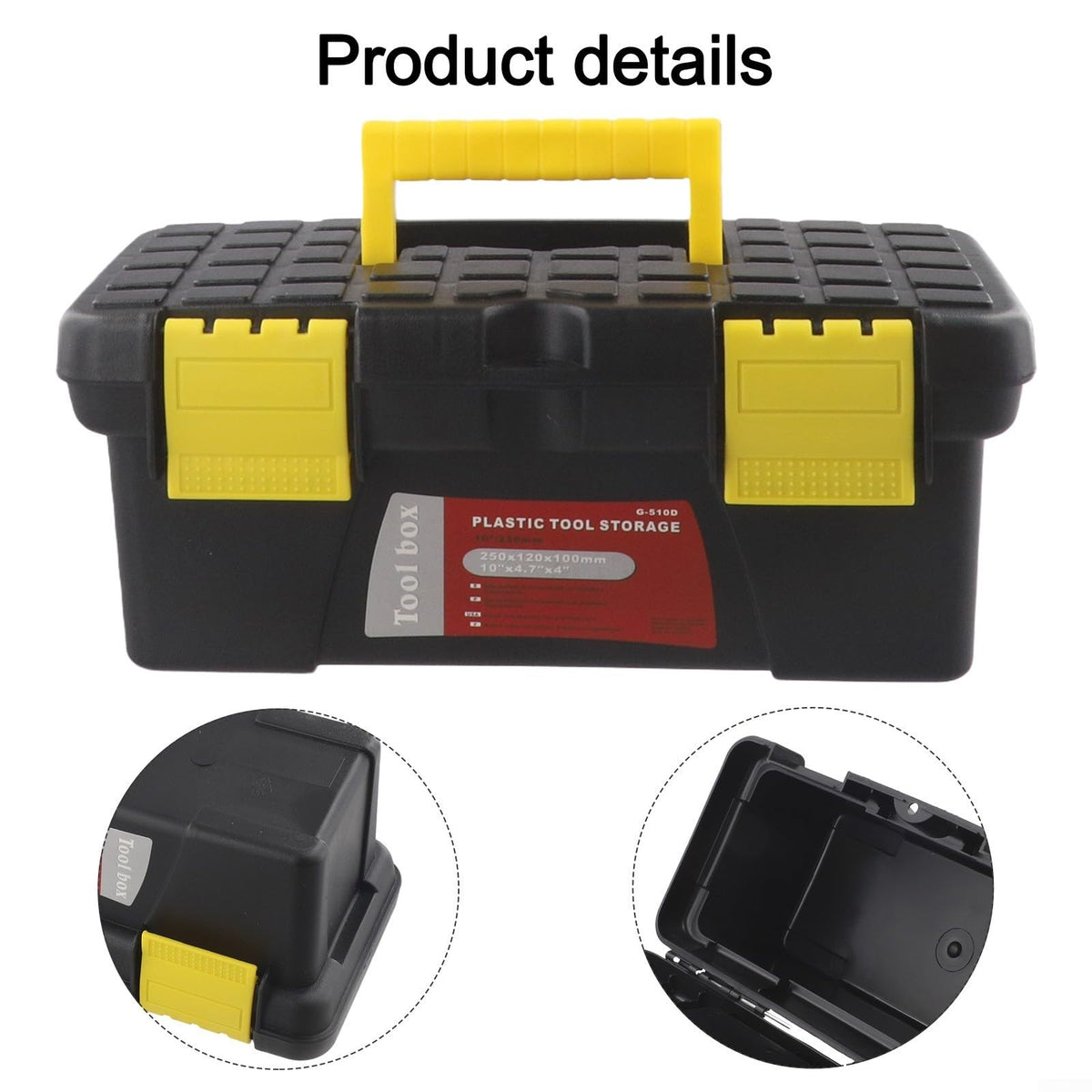10 Inch Plastic Tool Box Storage Case T4627