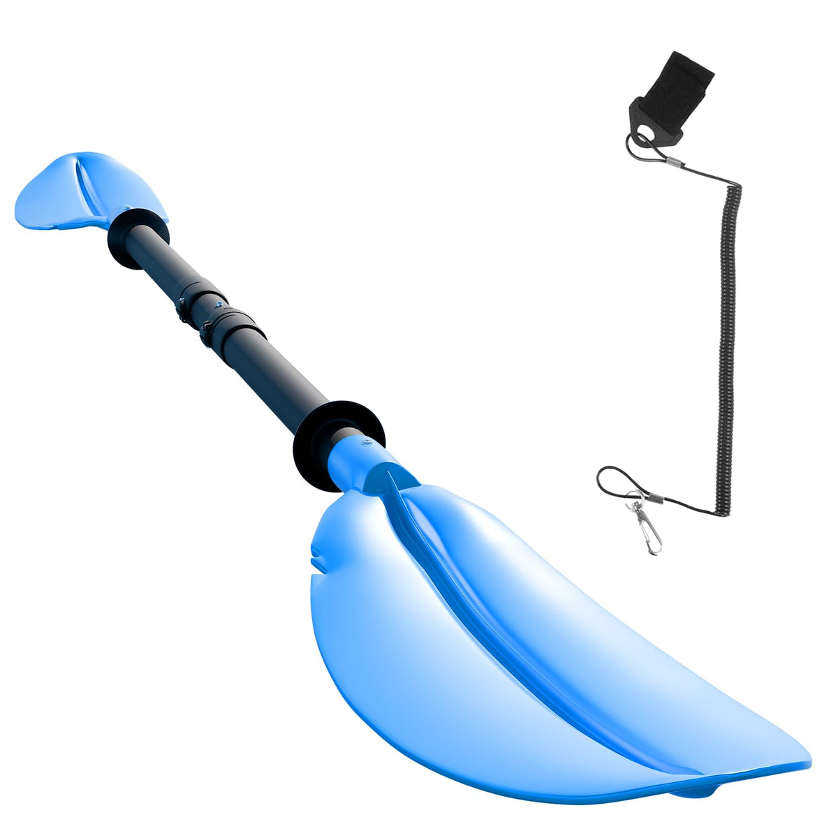 Adjustable Lightweight Floating Kayak Paddle with Safety Rope M88078