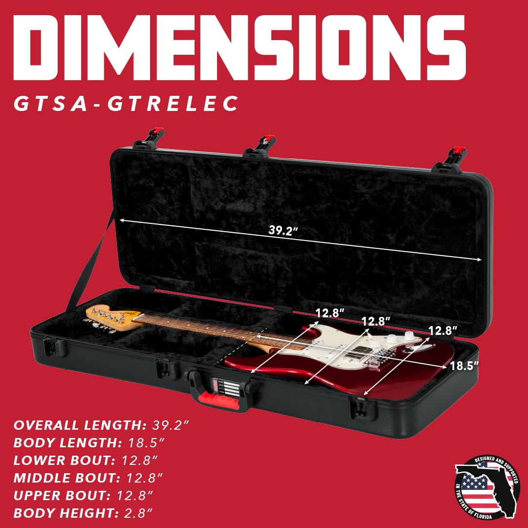 Molded Flight Case for Electric Guitars with Locking Latch P3660