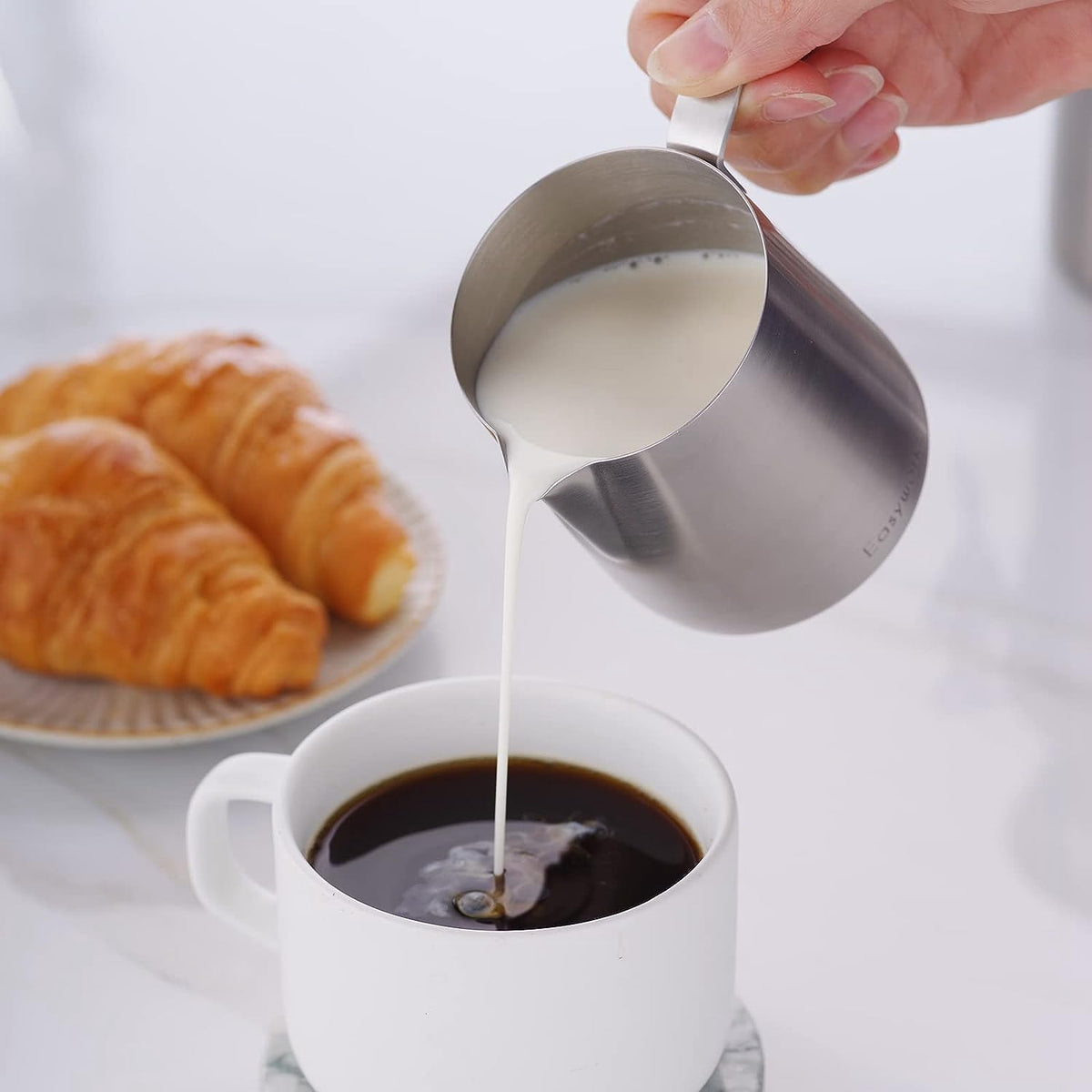 12 oz Stainless Steel French Press and Creamer Set I3479