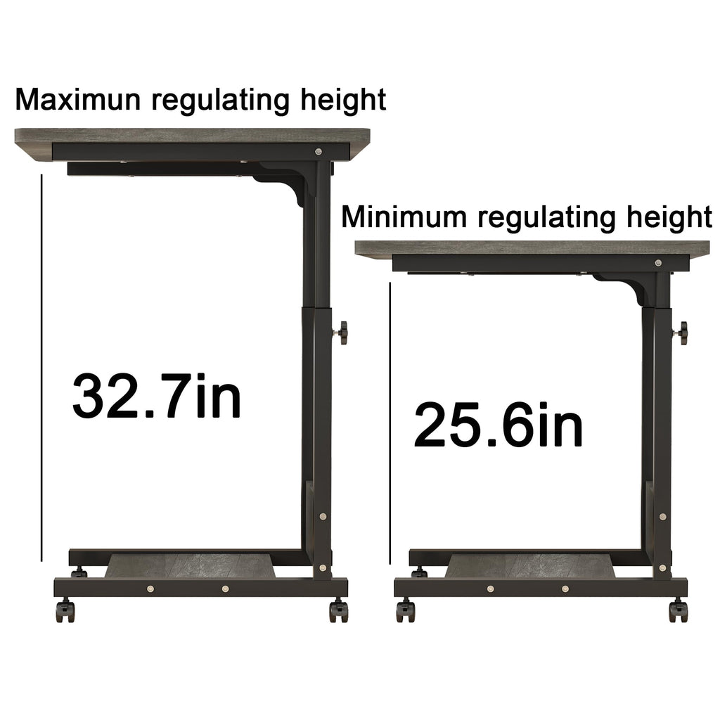 Adjustable Height C Table with Wheels and Storage U510