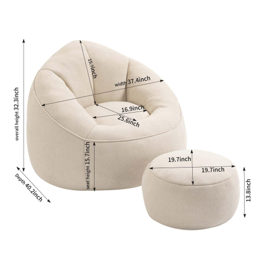 Memory Foam Bean Bag Chair with Ottoman Z726
