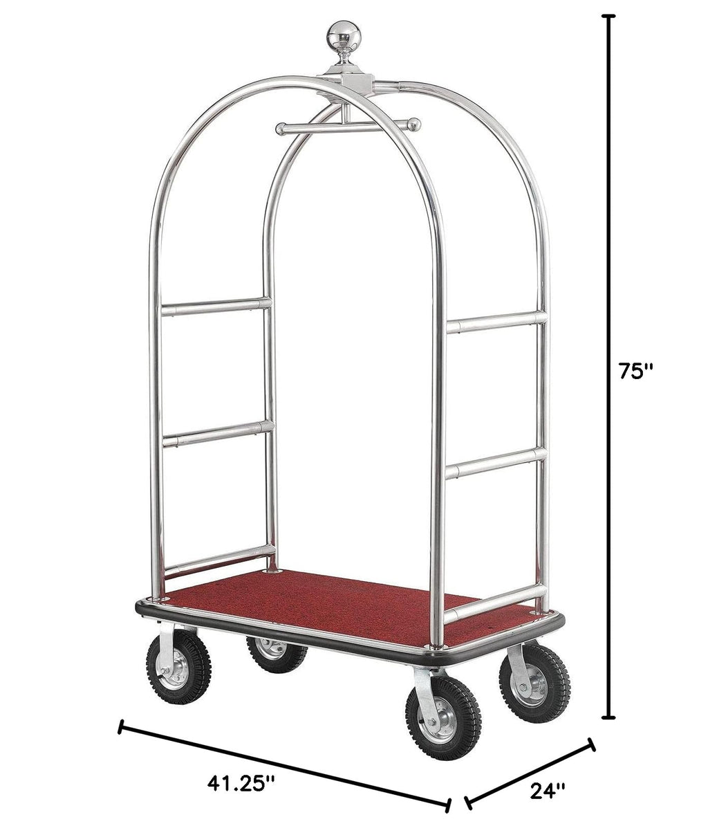 Silver Stainless Steel Bellman Cart E549