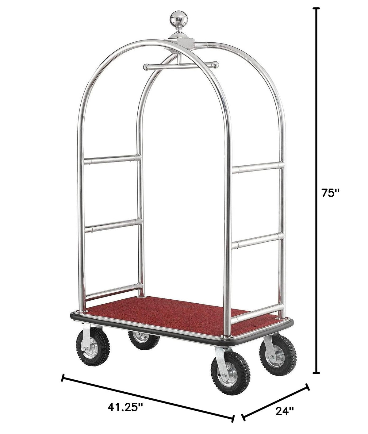Silver Stainless Steel Bellman Cart E549