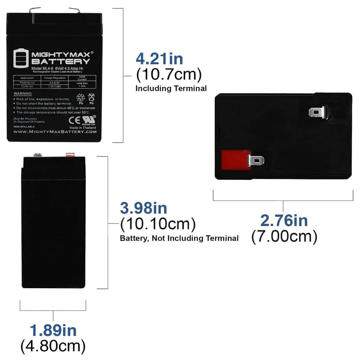 6V 4.5AH SLA Replacement Battery P279