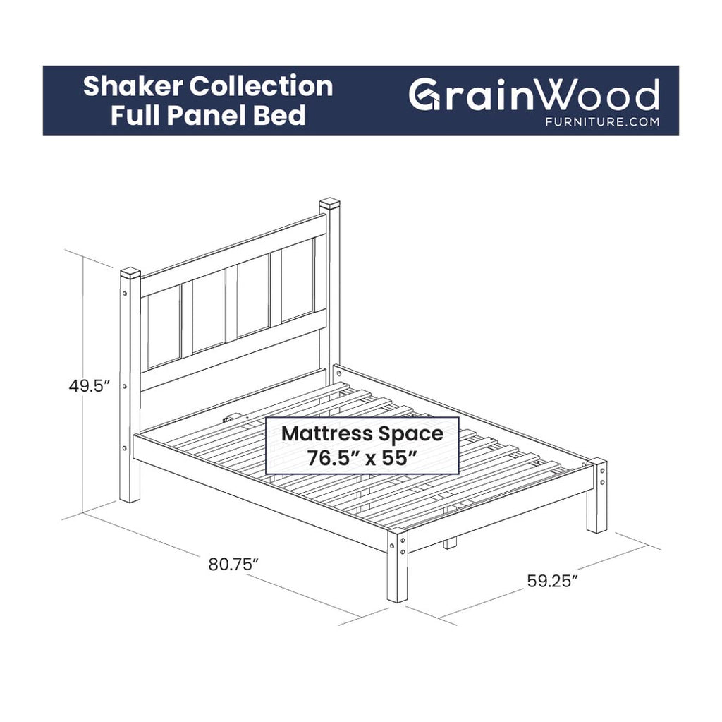 Solid Wood Platform Bed, Full Size, Cherry N599730