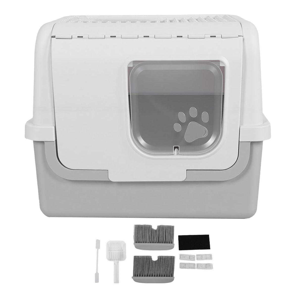 Enclosed Cat Litter Box with Lid Scoop Q481980