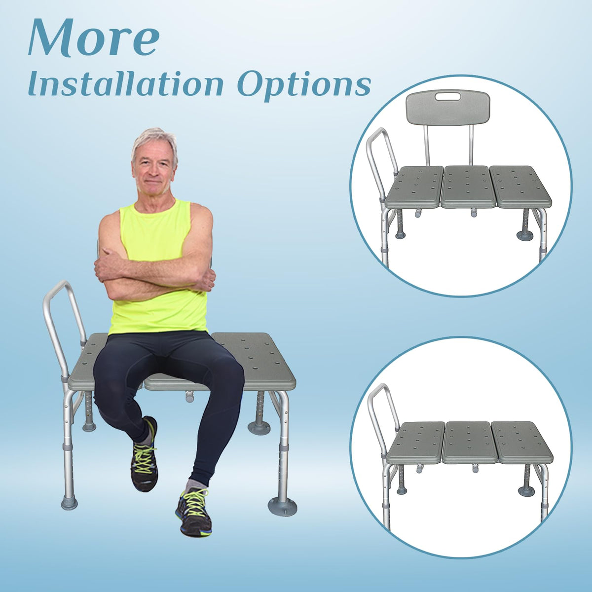 Tub Transfer Bench with Backrest and Armrest L234866