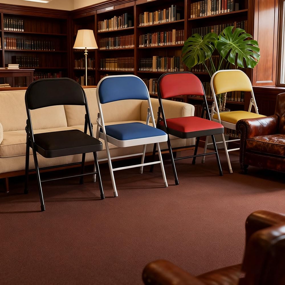 Black Folding Bar Stool with Backrest and Footrest T50106