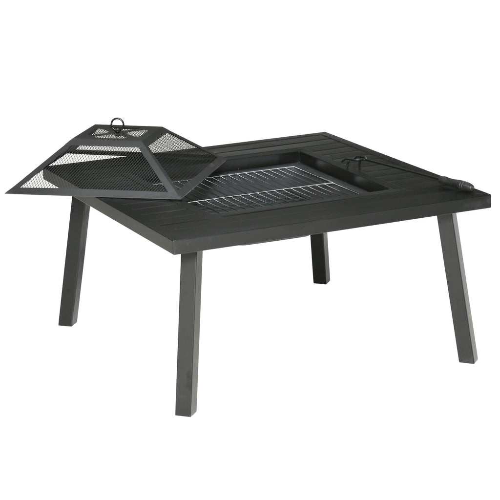 34-Inch Wood Burning Fire Pit with Grill I583592