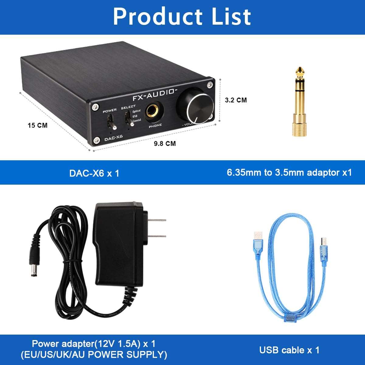Black 24Bit/96KHz Digital Audio Decoder Headphone Amplifier J6034