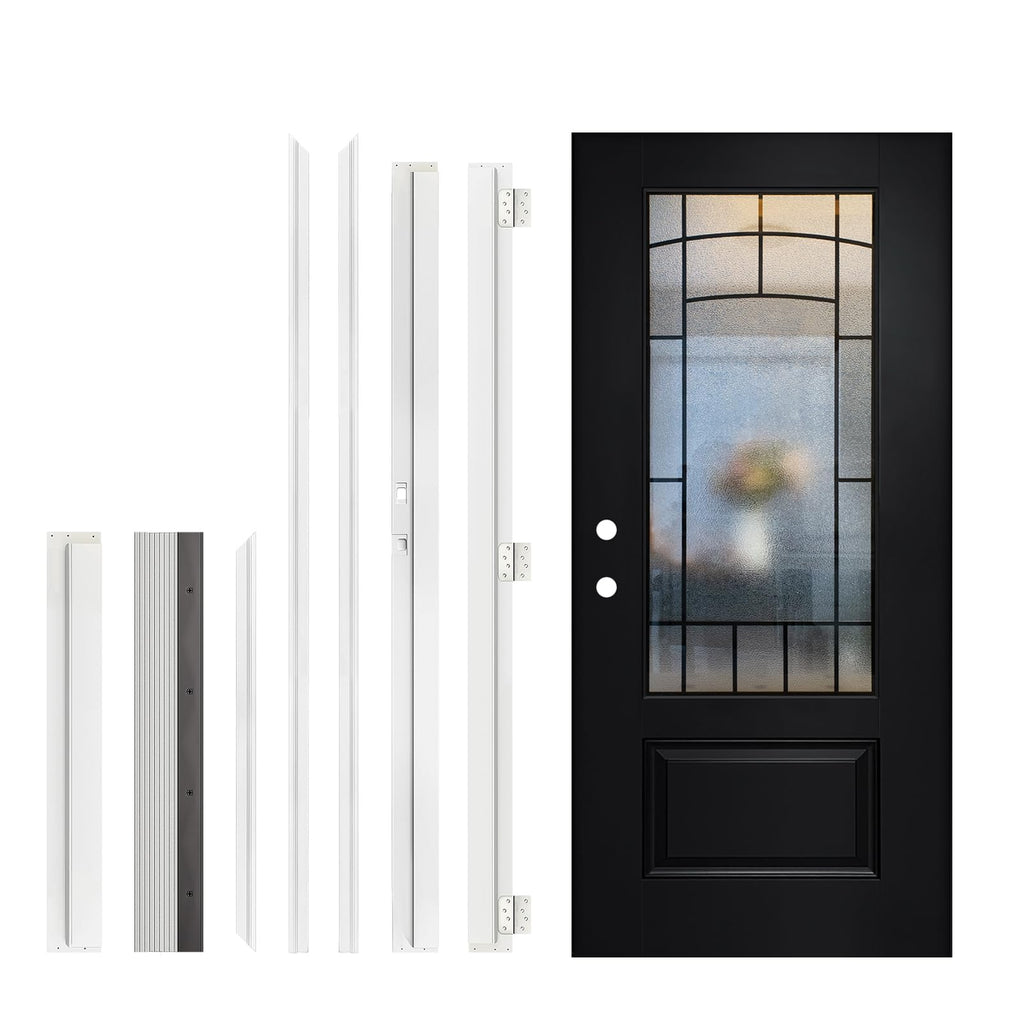 36" x 80" Black FRP Entry Door W284
