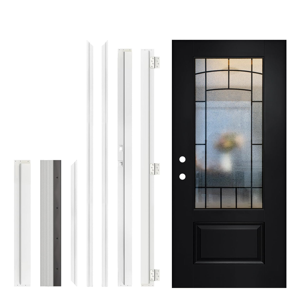 36" x 80" Black FRP Entry Door W284