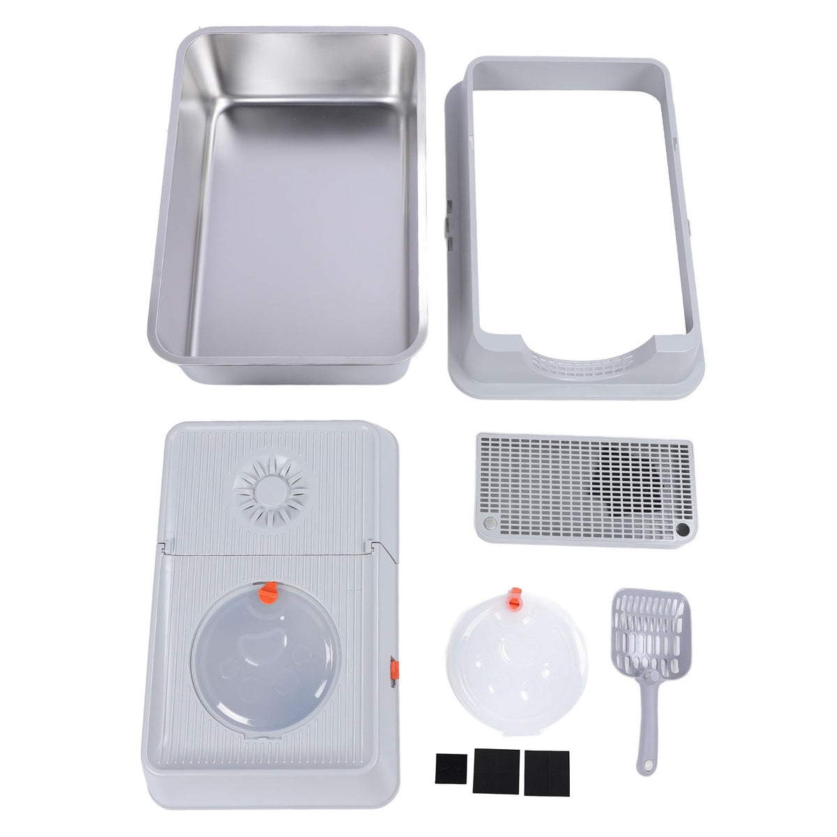 Enclosed Stainless Steel Litter Box with Flip Top Lid C31719