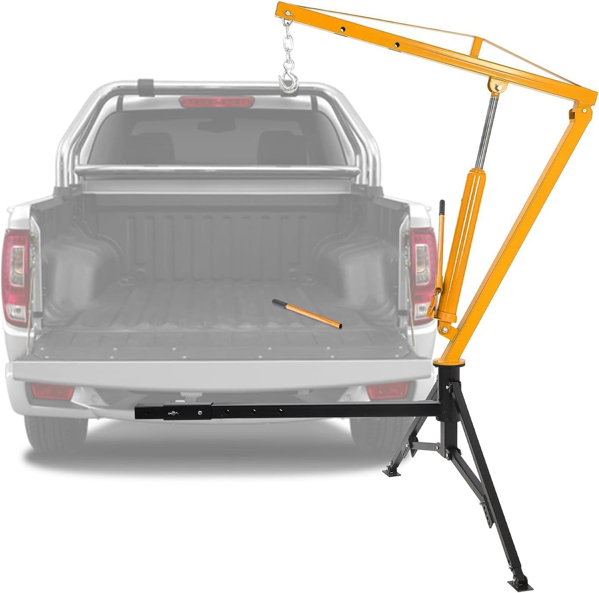 Hydraulic Receiver Hitch Crane 1000LBS Capacity 360° Swivel 3 Adjustable Settings E448