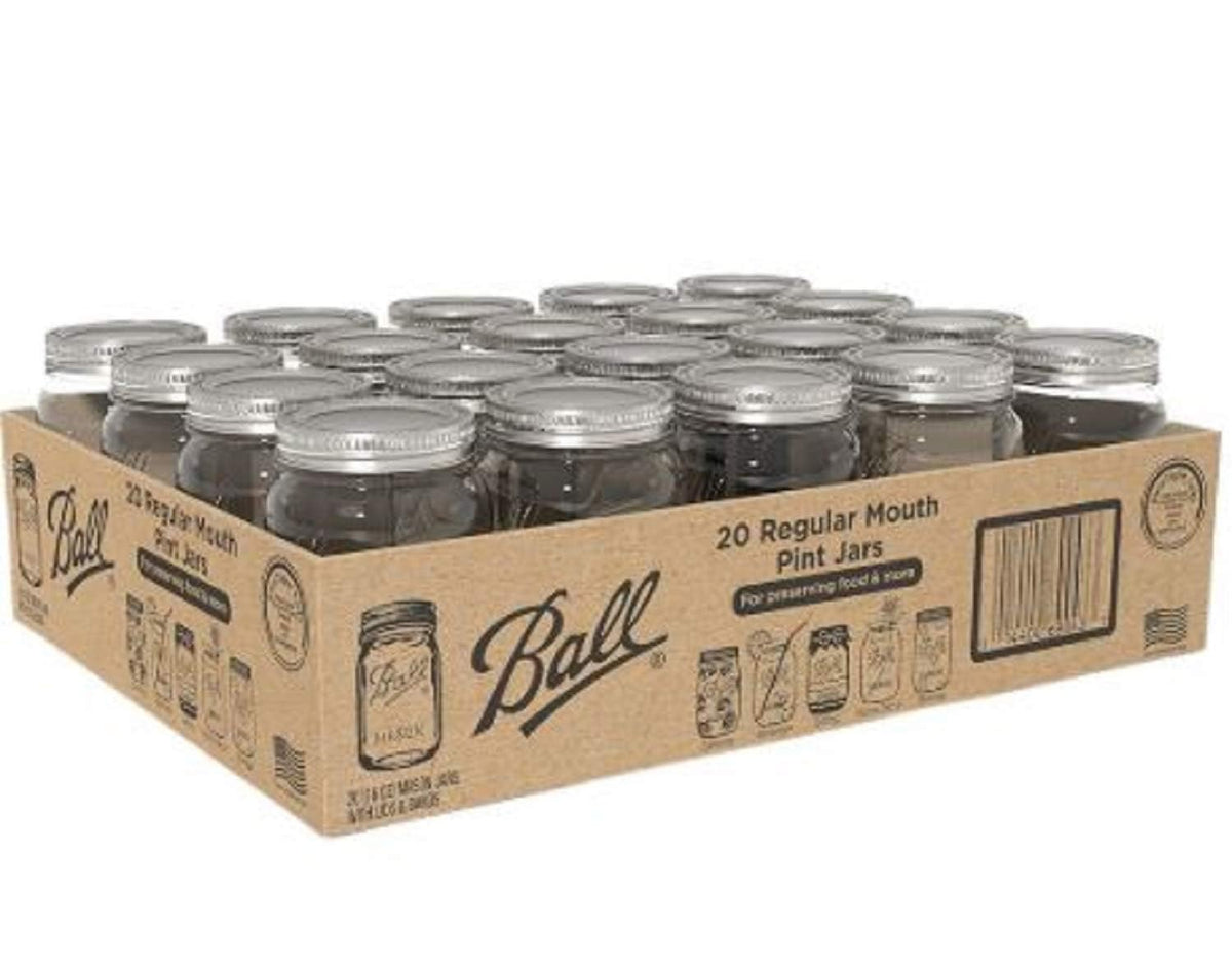 16 oz Regular Mouth Glass Canning Jars, 20 ct with Lids L9079